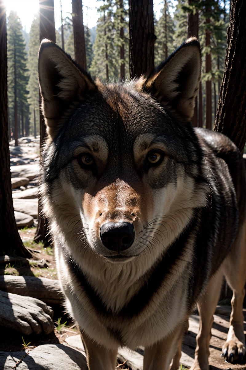 02256-3987431879-RAW Photo, DSLR BREAK_close-up, a wolf in Yosemite National Park, chilly nature documentary film photography BREAK_detailed, sun.png